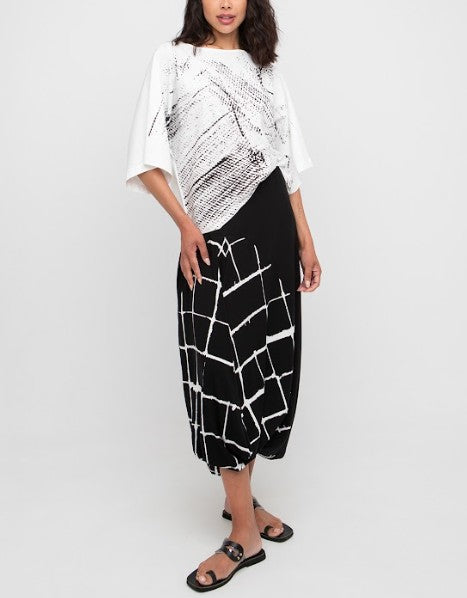 Ozai N Ku Zera Cocoon Skirt, Mono FINAL SALE ITEM