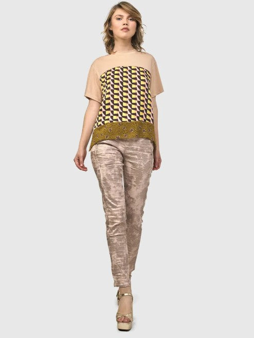 Alembika Pants - Iconic Stretch Jeans, Rose Gold Nude FINAL SALE ITEM