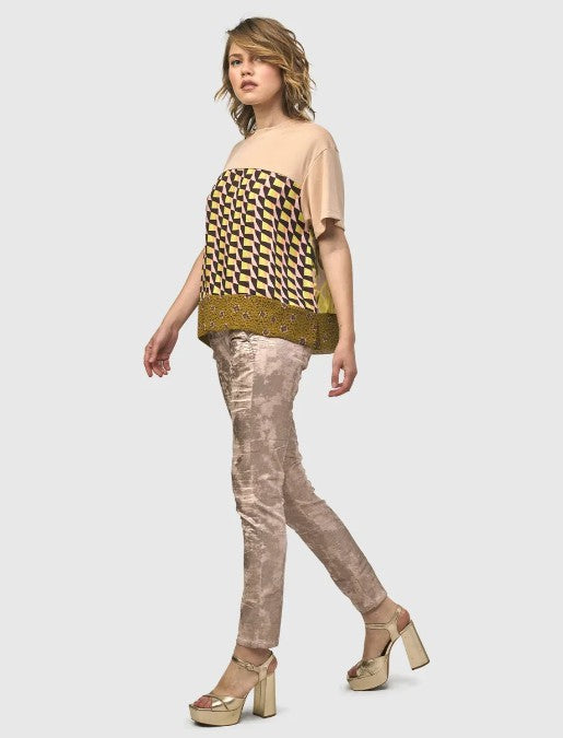 Alembika Pants - Iconic Stretch Jeans, Rose Gold Nude FINAL SALE ITEM