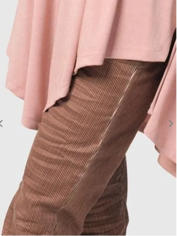 Alembika Pants - Pinstripe Iconic Stretch Jeans, Coral
