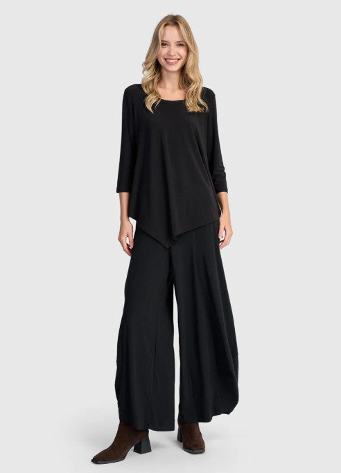 Alembika Essentials - Essential Slinky Point Hem Top, Black