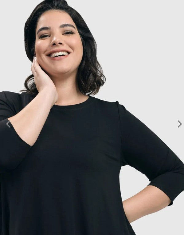 Alembika Essentials - Essential Swing Tunic Top, Black