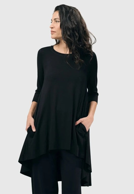 Alembika Essentials - Essential Swing Tunic Top, Black