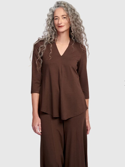 Alembika Essentials - Essential V-neck Top, Umber