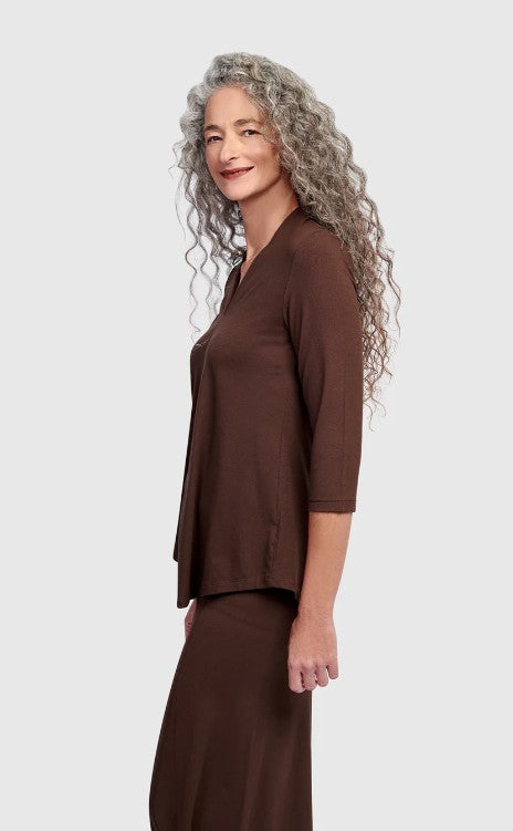 Alembika Essentials - Essential V-neck Top, Umber