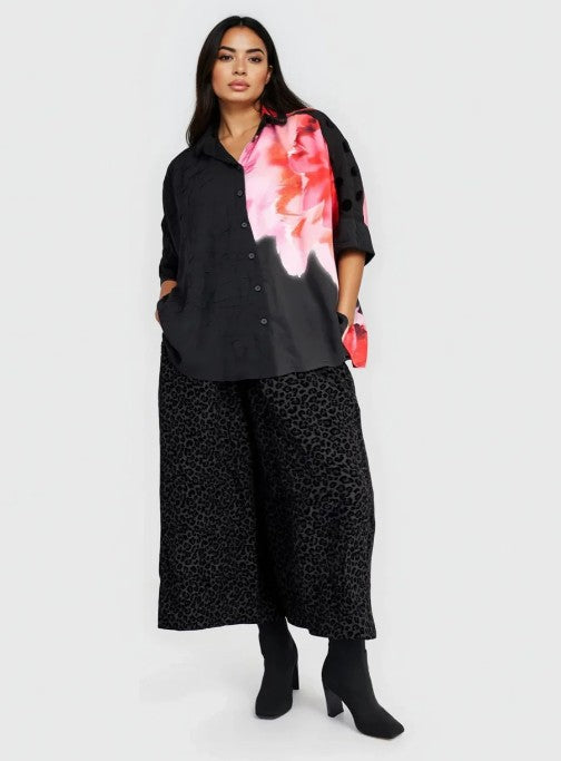 Alembika Clothing - Mystere Camp Shirt, Black/Pink