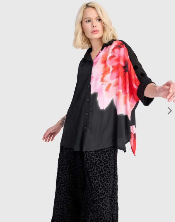 Alembika Clothing - Mystere Camp Shirt, Black/Pink