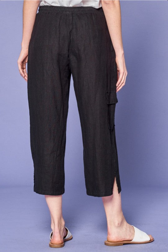 Focus Clothing - French Linen Cargo Capri  FINAL SALE ITEM