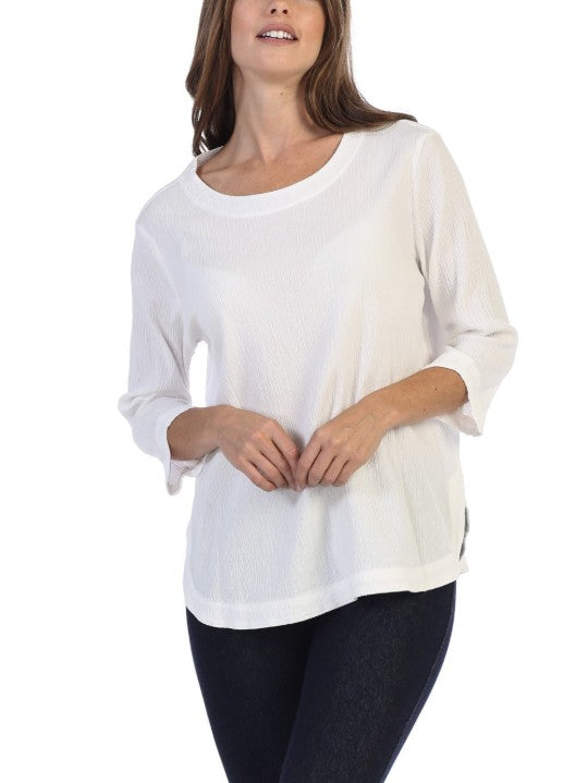Focus Clothing - Crinkle Gauze Round Neck Pullover FINAL SALE ITEM