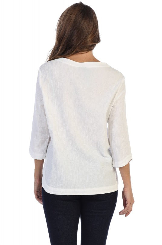 Focus Clothing - Crinkle Gauze Round Neck Pullover FINAL SALE ITEM
