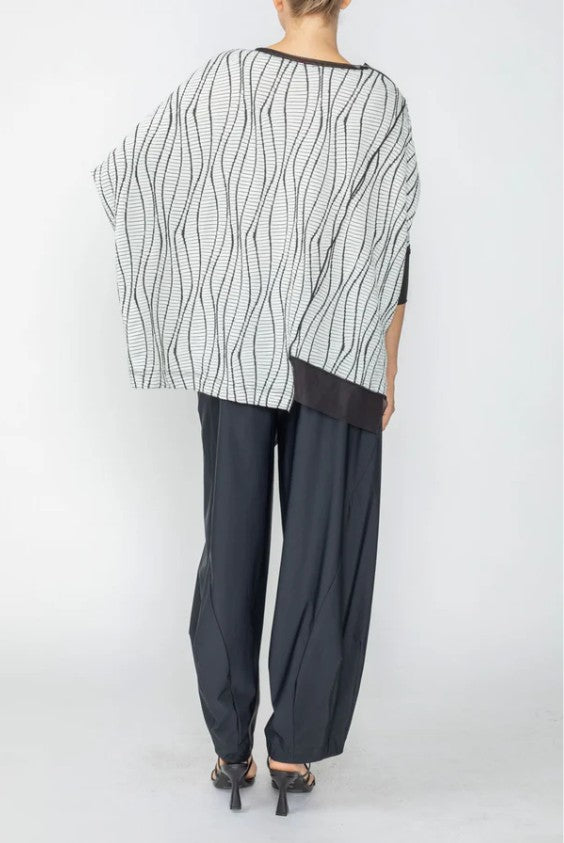 IC Collection - TOP WITH MESH SLEEVE ASYMMETRICAL