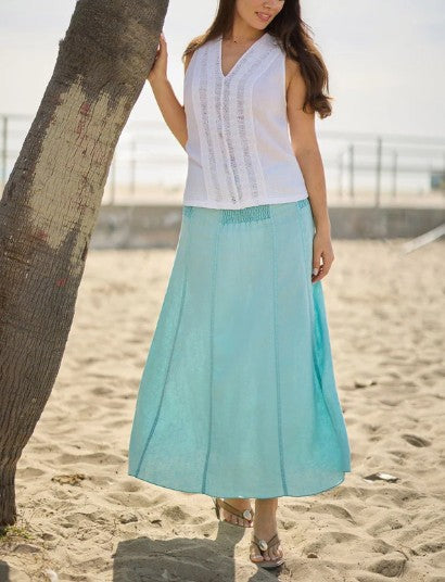 XCVI - Blake Linen Smocked Skirt/Dress