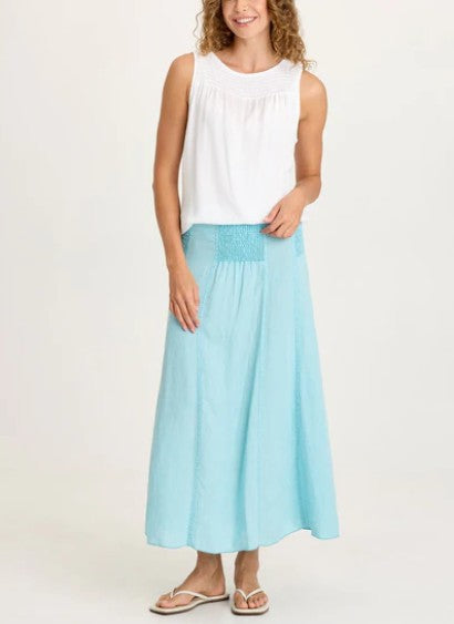 XCVI - Blake Linen Smocked Skirt/Dress