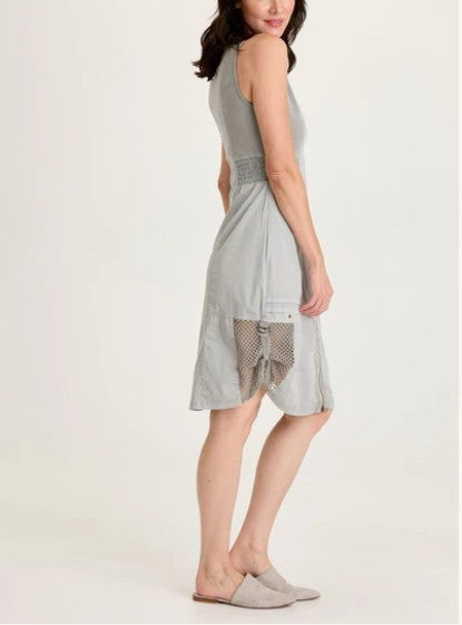 XCVI - Holland Poplin/Mesh Front-Zip Dress