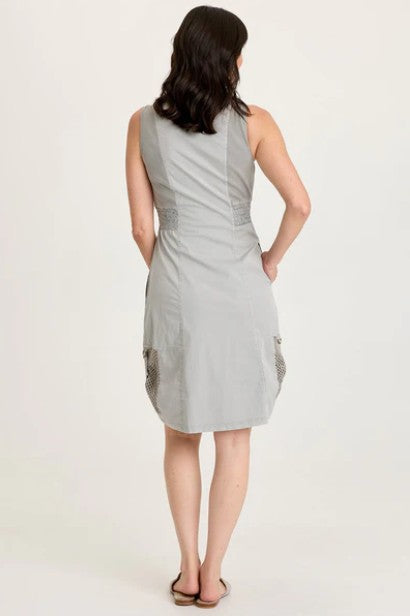 XCVI - Holland Poplin/Mesh Front-Zip Dress