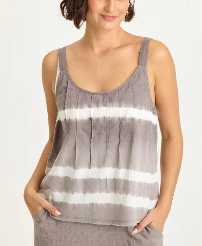 Wearables By XCVI - Shawnie Linen Billowy Pintuck Tank