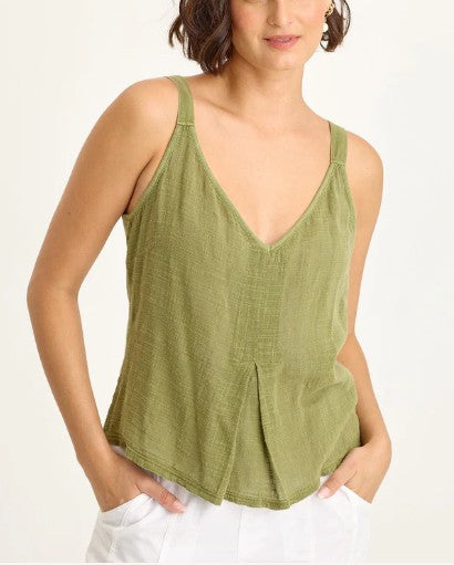 Wearables By XCVI - Hedley Gauze/Jersey Box Pleat Tank