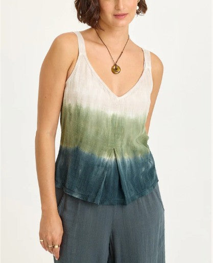 Wearables By XCVI - Hedley Gauze/Jersey Box Pleat Tank