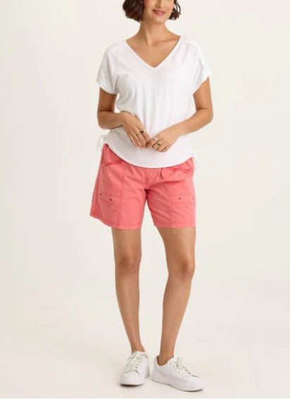 Wearables By XCVI - Greta Poplin Smocked-Waist Short