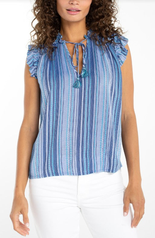 Liverpool Clothing - Flutter slv ruffled woven top