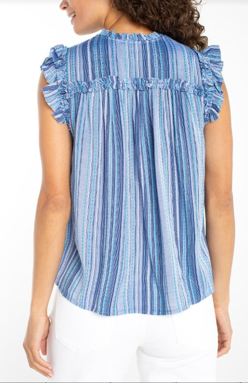 Liverpool Clothing - Flutter slv ruffled woven top
