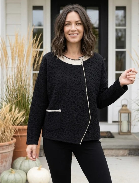 Habitat Tops - Crinkled Double Face Metro Pullover