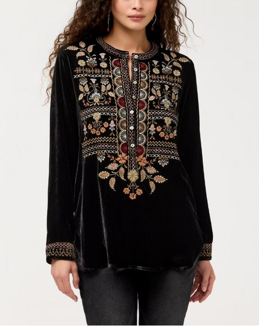 Johnny Was - VELVET HENLEY TUNIC