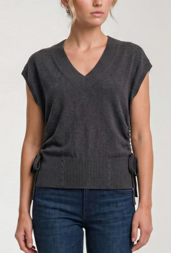 Liverpool Jeans - V-neck Dolman Sweater W/ Ties