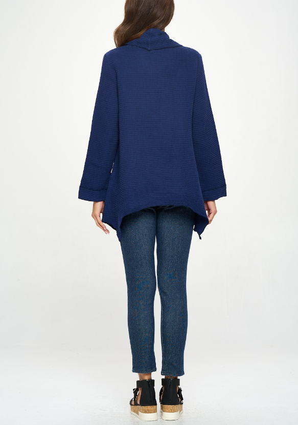 Focus Clothing - Feather Waffle Mock Neck Merrow Tunic FINAL SALE ITEM