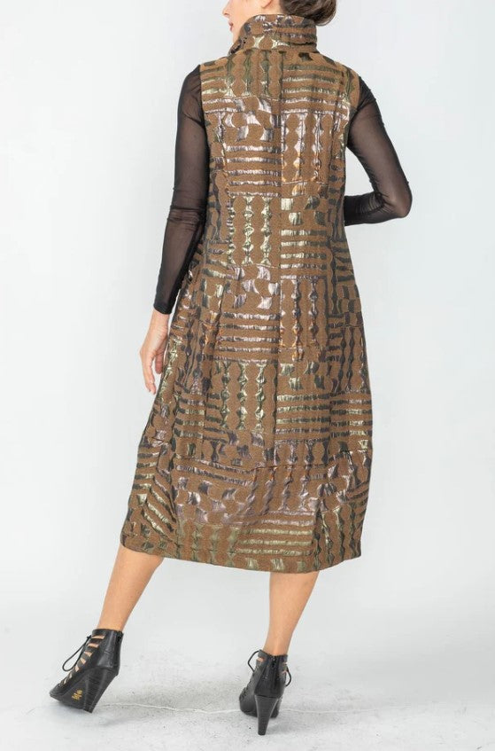 IC Collection - SLEEVELESS WIRE COLLAR LONG DRESS