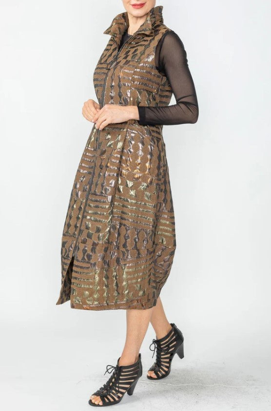 IC Collection - SLEEVELESS WIRE COLLAR LONG DRESS