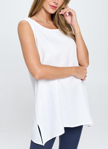 Focus Clothing - Woven Cotton Sleveless Top FINAL SALE ITEM