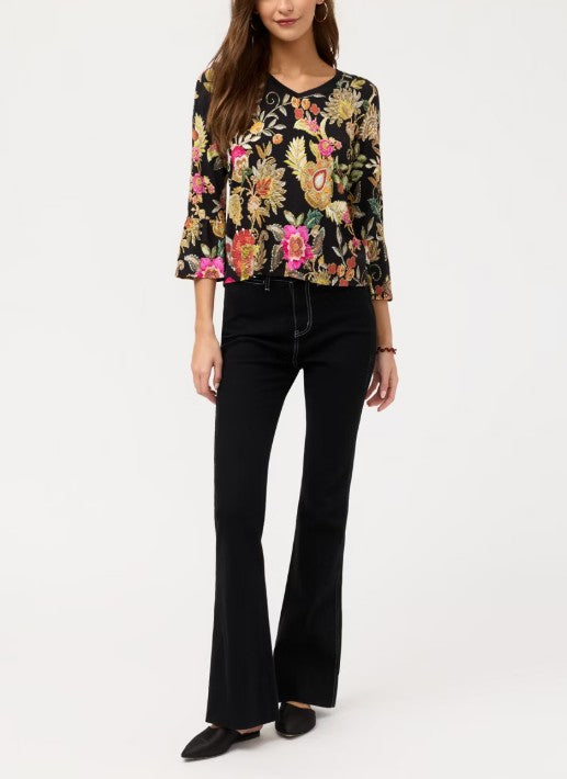 Johnny Was - V‑NECK FLUTE SLEEVE TEE