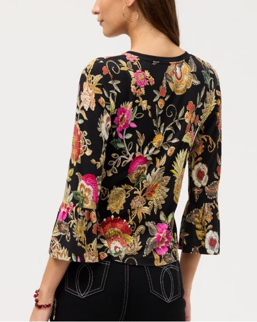 Johnny Was - V‑NECK FLUTE SLEEVE TEE