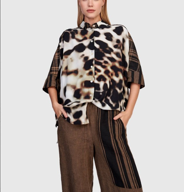 Alembika Pants - Stripe Flood Pants, Terra
