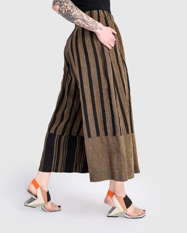 Alembika Pants - Stripe Flood Pants, Terra