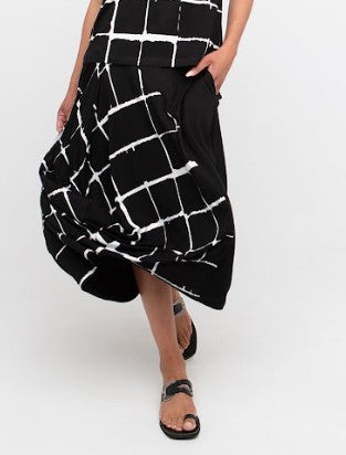 Ozai N Ku Zera Cocoon Skirt, Mono FINAL SALE ITEM