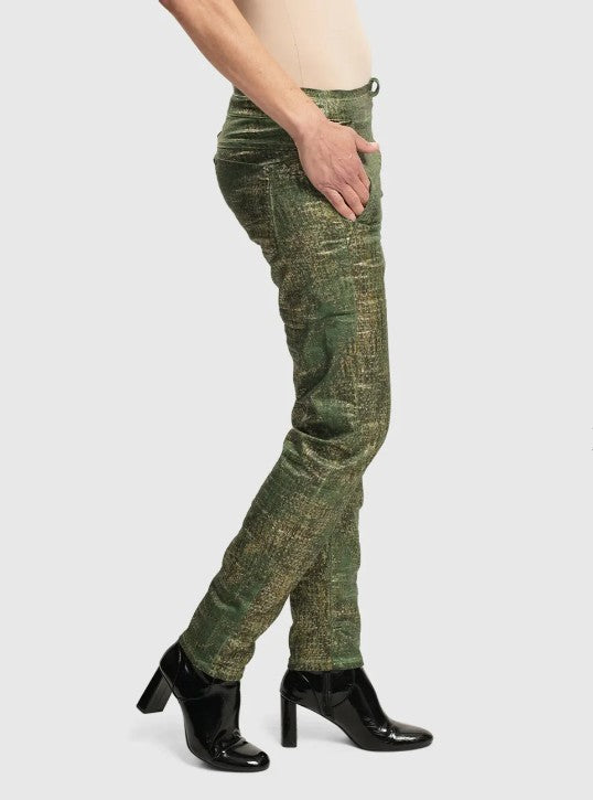 Alembika Clothing - Iconic Stretch Jeans Desires, Green FINAL SALE ITEM
