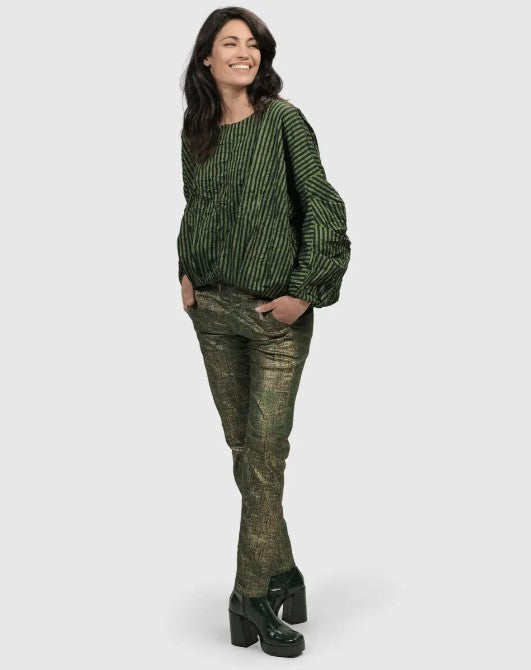 Alembika Clothing - Iconic Stretch Jeans Desires, Green FINAL SALE ITEM