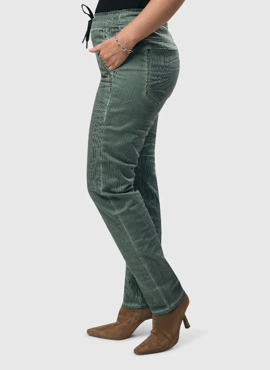 Alembika Pants - Pinstripe Iconic Stretch Jeans, Teal