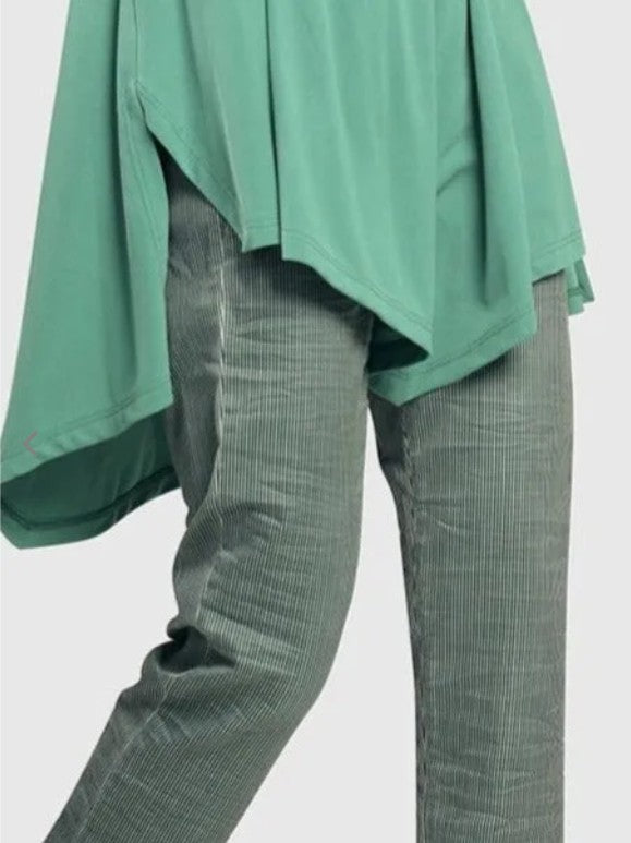 Alembika Pants - Pinstripe Iconic Stretch Jeans, Teal