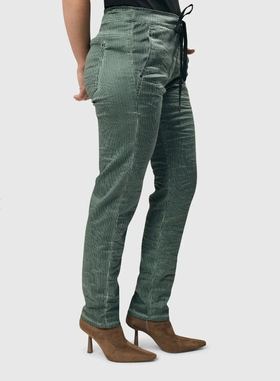 Alembika Pants - Pinstripe Iconic Stretch Jeans, Teal