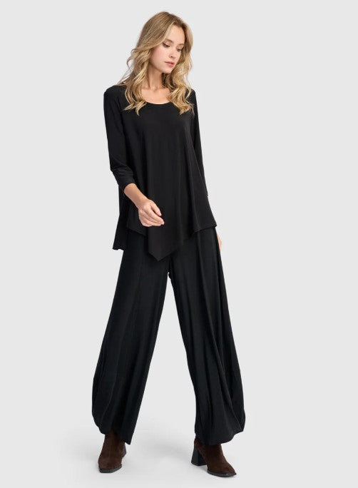Alembika Essentials - Essential Slinky Point Hem Top, Black