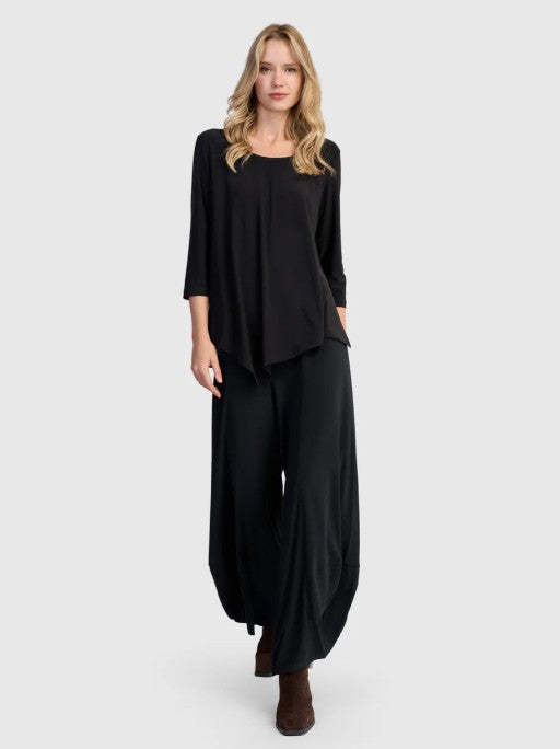 Alembika Essentials - Essential Slinky Point Hem Top, Black
