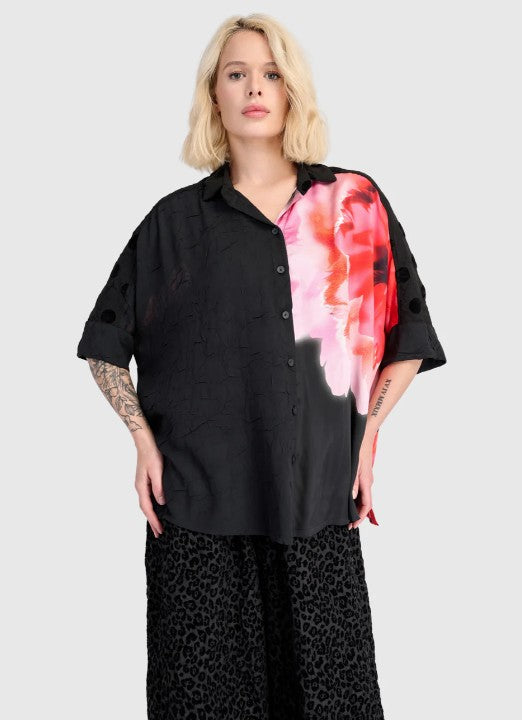Alembika Clothing - Mystere Camp Shirt, Black/Pink