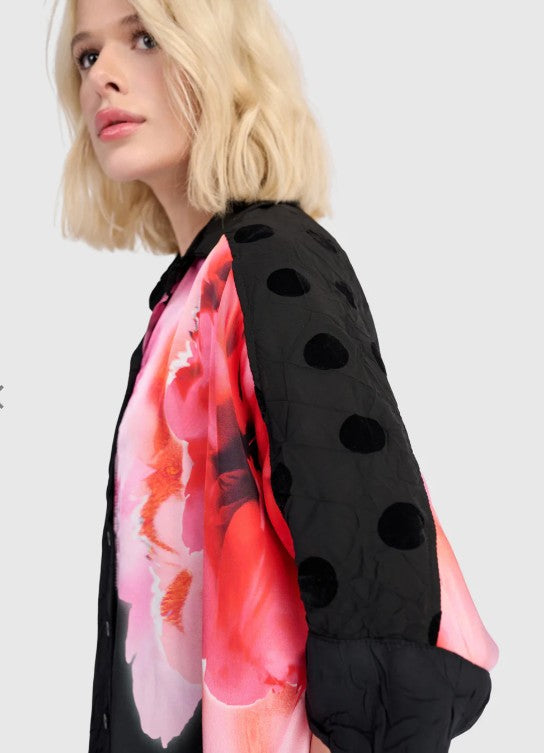 Alembika Clothing - Mystere Camp Shirt, Black/Pink