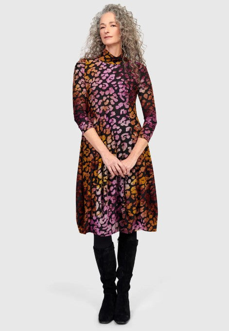 Alembika After Dark - Ember Mockneck Cocoon Dress, Bloom
