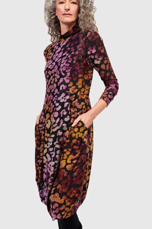 Alembika After Dark - Ember Mockneck Cocoon Dress, Bloom
