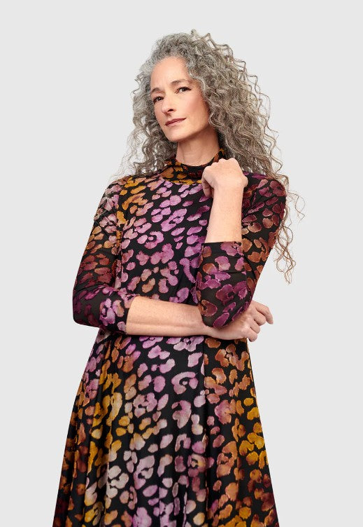 Alembika After Dark - Ember Mockneck Cocoon Dress, Bloom
