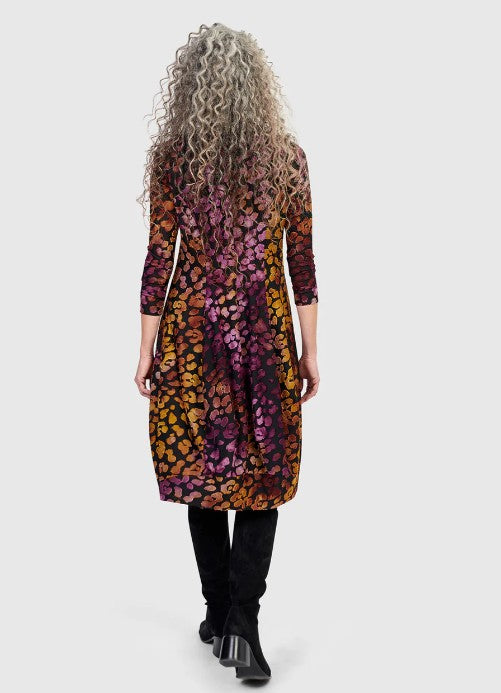 Alembika After Dark - Ember Mockneck Cocoon Dress, Bloom